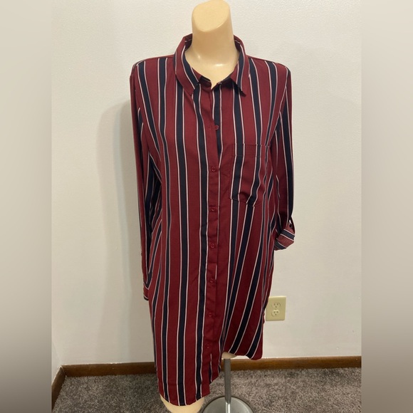 FOREVER 21 Large SHIRT DRESS striped - Picture 3 of 7